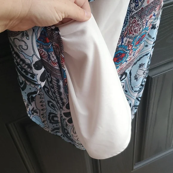 New Directions Boho Cold Shoulder Ditsy Floral Slipon Dress S Very Sheer… - Picture 14 of 17